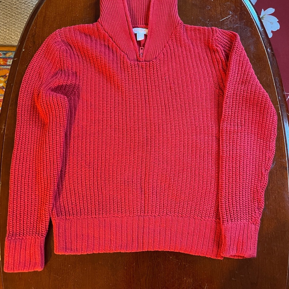 Cat & Jack Red Cowl Neck Sweater